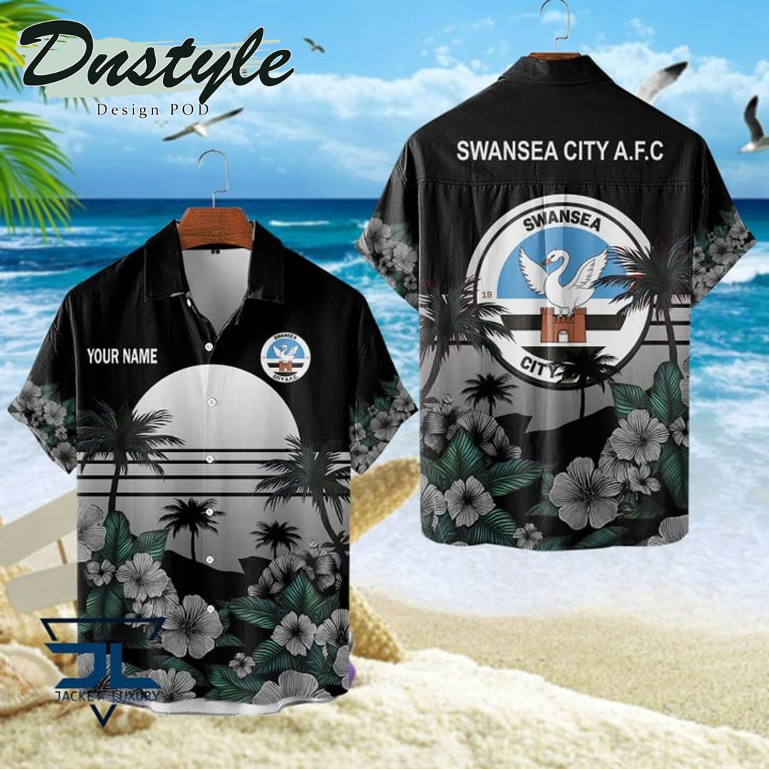 Swansea City AFC 2024 Custom Name Hawaiian Shirt