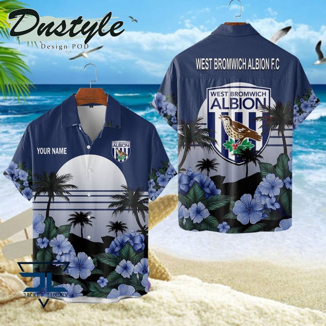 West Bromwich Albion FC 2024 Custom Name Hawaiian Shirt